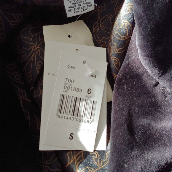 Cabi Carol Anderson Black Velour Embroidered Gilmore Practical Magic Vibe Coat 6 - Picture 15 of 16